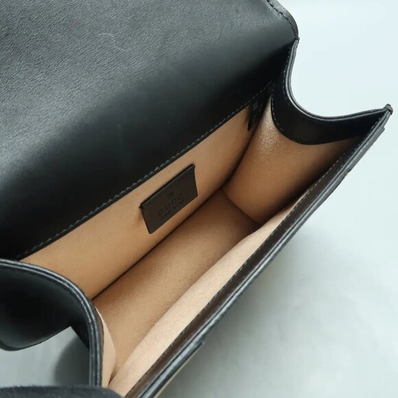 GUCCI Osiride Brown&Black Canvas&Leather Shoulder Bag 878-061825 - Picture 10 of 12